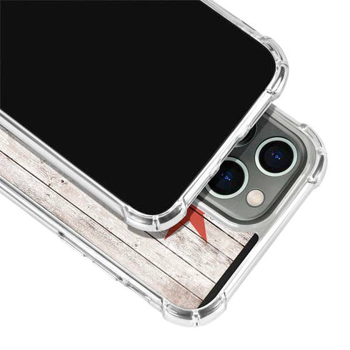 Chicago Flag Dark Wood iPhone 14 Pro Clear Case